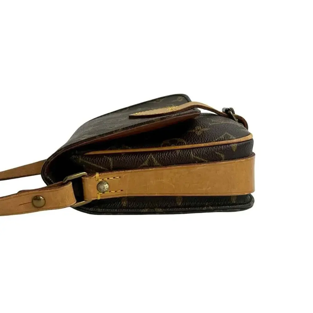 LOUIS VUITTON Brown Monogram Leather Pochette Shoulder Bag